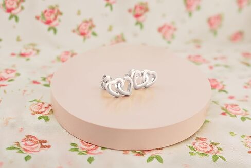 SOFIA MILANI - Solid 925 Sterling Silver Earrings for Women - Heart Stud Earrings - 20782 in Kuwait