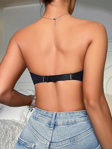 Milumia Women's Strapless Push Up Bra Front Closure Bandeau Bra Unpadded in Saudi Arabia