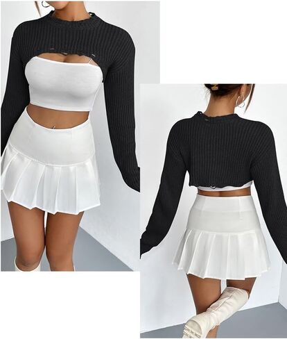 OCUH Women's Pullover Sweaters Bolero Shrug Shrug for Women Y2k Tops Knit Bolero Bolero Sweater for Women in Kuwait