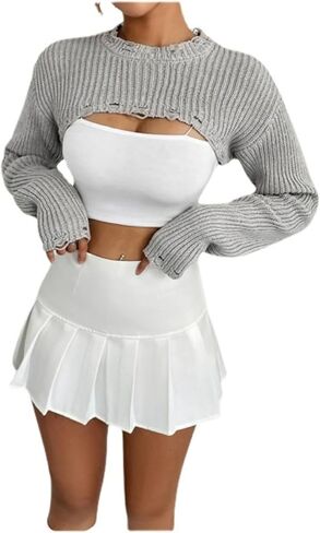 OCUH Women's Pullover Sweaters Bolero Shrug Shrug for Women Y2k Tops Knit Bolero Bolero Sweater for Women in Kuwait