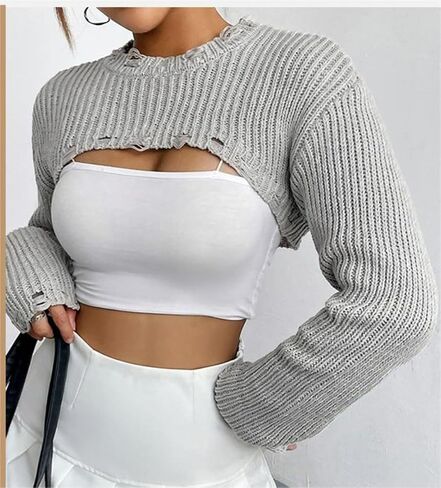 OCUH Women's Pullover Sweaters Bolero Shrug Shrug for Women Y2k Tops Knit Bolero Bolero Sweater for Women in Kuwait