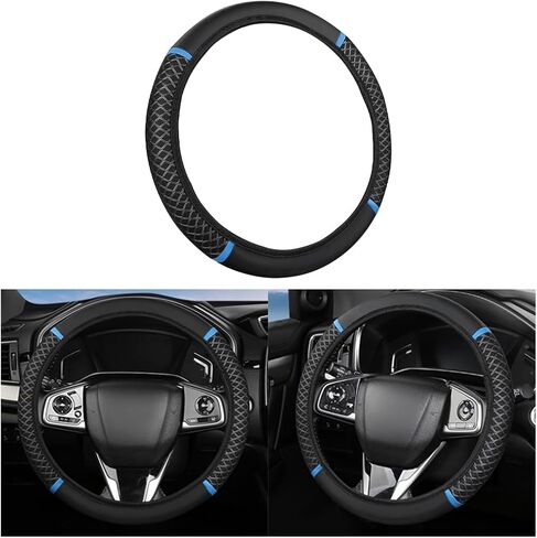 Elastic Car Steering Wheel Cover, Stretch Vehicle Steer Wheel Protector, Breathable Ice Silk Auto Decor Accessories, Cool in Summer, 14.5-15 Inch Universal for SUV, Truck, RV（Blue） in Saudi Arabia