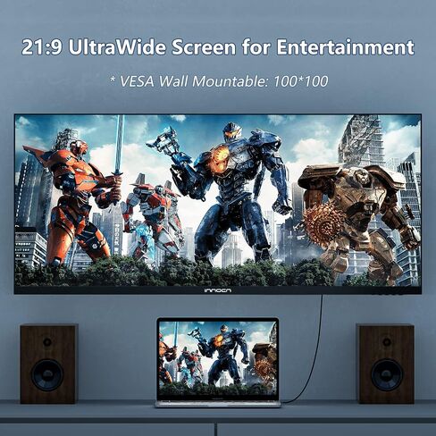 INNOCN 27" Monitor 120Hz FHD 1920 x 1080p IPS PC Computer Desktop Gaming Display Built-in Speaker, Eyes Care, Height/Pivot Adjustable, HDMI, VGA, VESA Mountable - Black, 27D1FR in Saudi Arabia
