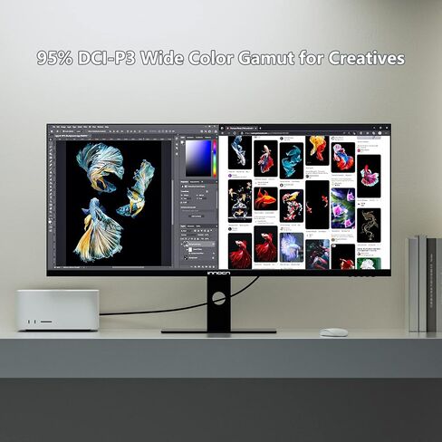 INNOCN 27" Monitor 120Hz FHD 1920 x 1080p IPS PC Computer Desktop Gaming Display Built-in Speaker, Eyes Care, Height/Pivot Adjustable, HDMI, VGA, VESA Mountable - Black, 27D1FR in Saudi Arabia
