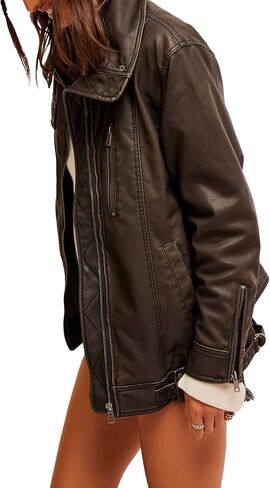 Free People Women's Buckle Up Vegan Leather Jacket in Saudi Arabia