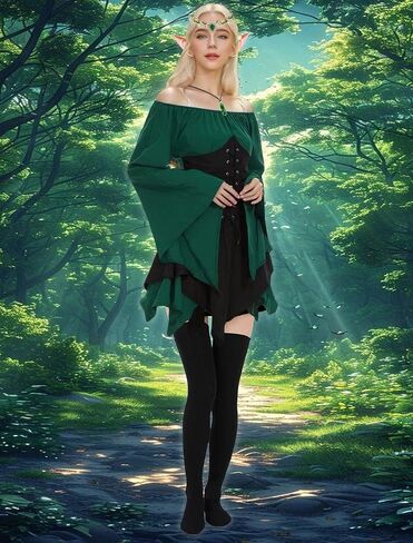 Renaissance Costume Women Fairy Costume for Woman Traditional Irish Dress Women Elf Costume for Carnival Cosplay in Saudi Arabia