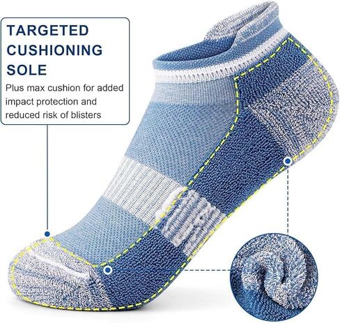 Womens No Show Socks Athletic Ankle Socks Cushioned Running Low Cut 5-8 Pairs in Saudi Arabia