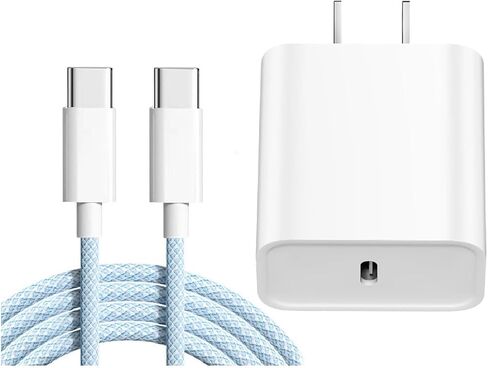 iPhone 16 15 Charger Fast Charging Type C Charger 20W USB C Charger Block iPhone 16 Charger with Woven 6FT USB-C Cable 60W for iPhone 16/16 Plus/16 Pro/16 Pro Max/iPhone 15/15 Pro Max/iPad Pro/AirPods in Saudi Arabia