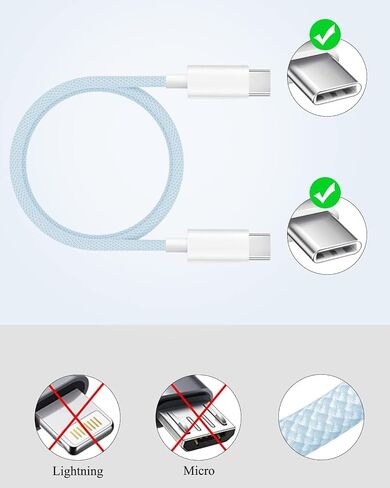 iPhone 16 15 Charger Fast Charging Type C Charger 20W USB C Charger Block iPhone 16 Charger with Woven 6FT USB-C Cable 60W for iPhone 16/16 Plus/16 Pro/16 Pro Max/iPhone 15/15 Pro Max/iPad Pro/AirPods in Saudi Arabia
