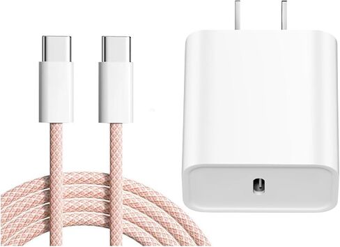 iPhone 16 15 Charger Fast Charging Type C Charger 20W USB C Charger Block iPhone 16 Charger with Woven 6FT USB-C Cable 60W for iPhone 16/16 Plus/16 Pro/16 Pro Max/iPhone 15/15 Pro Max/iPad Pro/AirPods in Saudi Arabia
