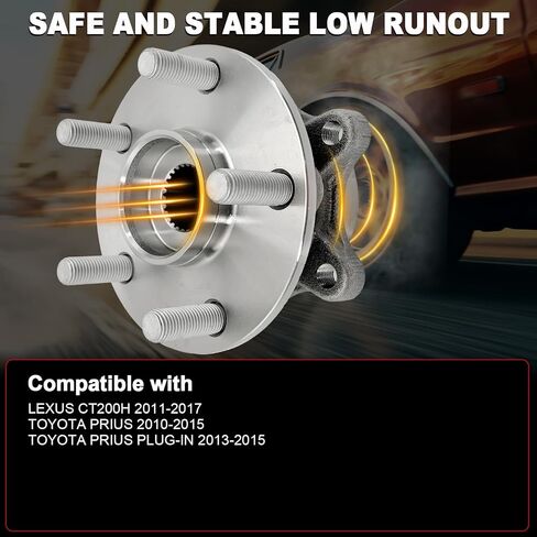 Pair 513287 Front Wheel Bearing Hub Assembly Compatible with Toyota Prius 2010-2015, for Toyota Prius Plug-in 2013-2015, for Lexus CT200H 2011-2017, Hub Bearing 5 Lug in Saudi Arabia