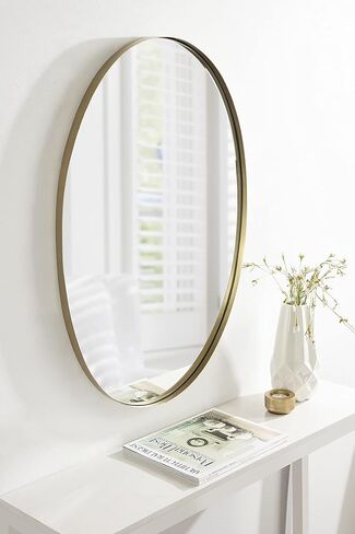 مرآة حائط بإطار بيضاوي من كيت آند لوريل رولو، مقاس 20 × 30، ذهبي in Kuwait