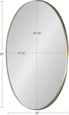 مرآة حائط بإطار بيضاوي من كيت آند لوريل رولو، مقاس 20 × 30، ذهبي in Kuwait