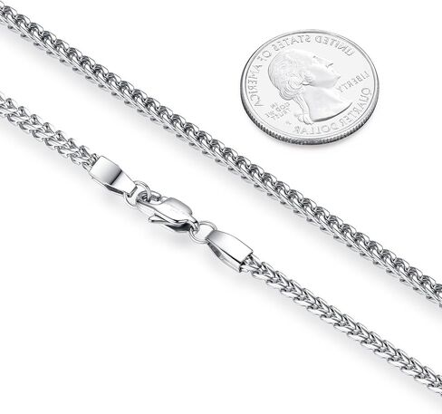 REVEMCN Reve Jewelry 3mm Stainless Steel Franco Chain Necklace for Men and Women, 20-30 Inches in Kuwait