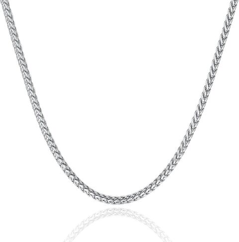 REVEMCN Reve Jewelry 3mm Stainless Steel Franco Chain Necklace for Men and Women, 20-30 Inches in Kuwait