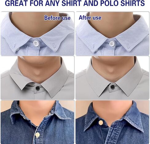 Collar Stays for Polo Shirts, No Curl Collar Polo Shirt Collar Stays, Polo Shirt Collar Fixed Great for Any Shirt with Collar in Saudi Arabia
