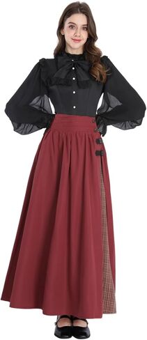 NSPSTT Victorian Skirt for Women Flowy Maxi Skirts High Waisted Ren Faire Skirt Purple in Saudi Arabia