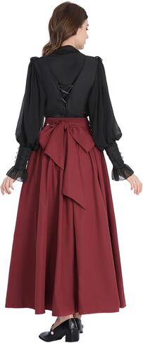NSPSTT Victorian Skirt for Women Flowy Maxi Skirts High Waisted Ren Faire Skirt Purple in Saudi Arabia