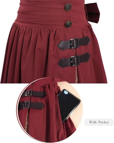 NSPSTT Victorian Skirt for Women Flowy Maxi Skirts High Waisted Ren Faire Skirt Purple in Saudi Arabia