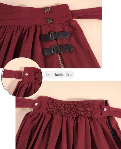 NSPSTT Victorian Skirt for Women Flowy Maxi Skirts High Waisted Ren Faire Skirt Purple in Saudi Arabia
