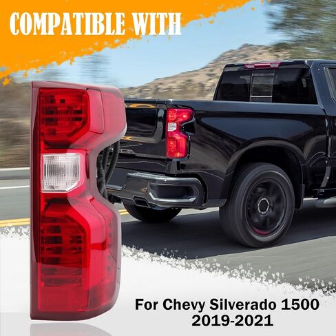 Tail Light Assembly Compatible with 2019-2023 Chevy Silverado 1500 2500HD 3500HD Rear Brake Tail Lamp Halogen Type Including Harness Bulbs Right Passenger Side in Kuwait