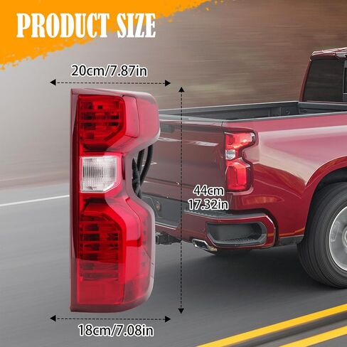 Tail Light Assembly Compatible with 2019-2023 Chevy Silverado 1500 2500HD 3500HD Rear Brake Tail Lamp Halogen Type Including Harness Bulbs Right Passenger Side in Kuwait