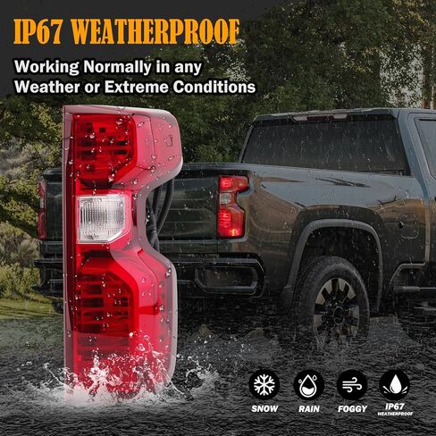 Tail Light Assembly Compatible with 2019-2023 Chevy Silverado 1500 2500HD 3500HD Rear Brake Tail Lamp Halogen Type Including Harness Bulbs Right Passenger Side in Kuwait