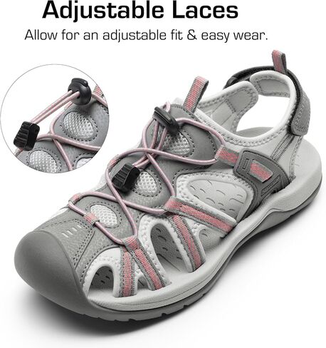 DREAM PAIRS Women's Closed Toe Hiking Sandals | Quick-dry closed toe sandals with EVA cushioning, water shoes with adjustable straps for hiking, travel and water adventure in Kuwait