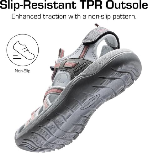 DREAM PAIRS Women's Closed Toe Hiking Sandals | Quick-dry closed toe sandals with EVA cushioning, water shoes with adjustable straps for hiking, travel and water adventure in Kuwait