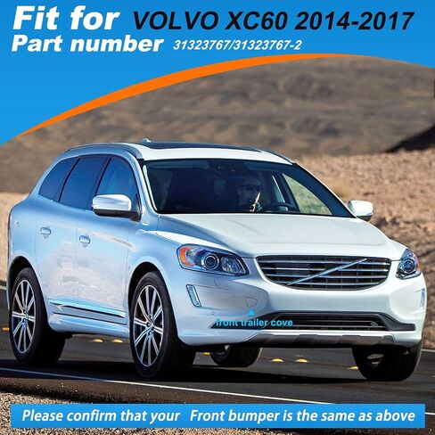 Front Bumper Tow Hook Cover Towing Eye Cap Fit for Volvo XC60 2014 2015 2016 2017 31323767 31323767-2 398215624 (Unpainted, Right Passenger Side) Xinpinsai in Kuwait