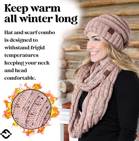 قبعة صغيرة فضفاضة كبيرة الحجم من Funky Junque مع وشاح إنفينيتي مطابق in Kuwait