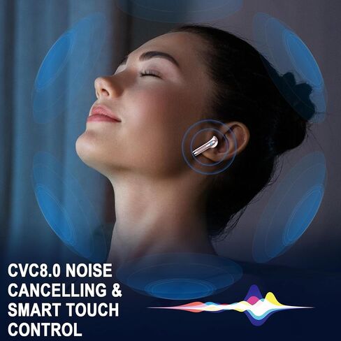 Wireless Earbuds Bluetooth 5.4 Headphones Noise Cancelling, Bluetooth Earbuds with Dynamic Drivers Stereo, Earphones Wireless Bluetooth, 40H Playtime and LED Power Display, In Ear Buds for Android iOS in Saudi Arabia