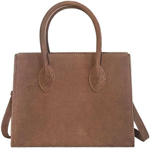 Brown Suede Handbag Top Handle Purses for Women Work Tote Bags in Saudi Arabia