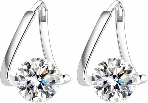 Lymphvity Germanium Crystal Ball Hoop Earrings Gold Silver Plated Unique Colorful Ball Sparkle Rhinestone CZ Lucky Round Circle Dangle Hoop Earrings for Women Minimalist Lymphatic Drainage Jewelry Gifts in Kuwait