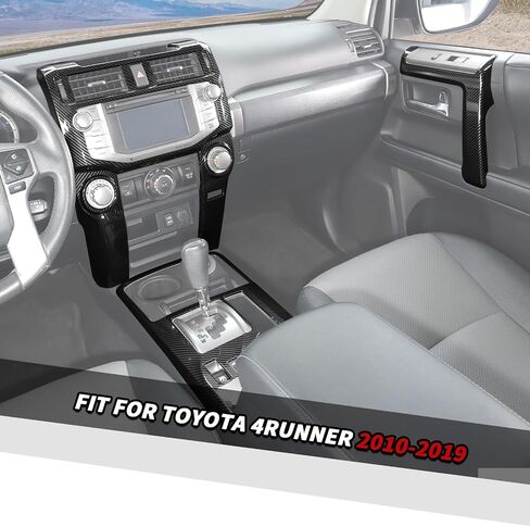 Jimen Fit for Toyota 4Runner 2010-2019, 8PCS Interior Trim Kits - Navigation Panel, Gear Shift Cover, AC Climate Control Panel, Inner Door Handle Trim (Carbon Fiber) in Saudi Arabia
