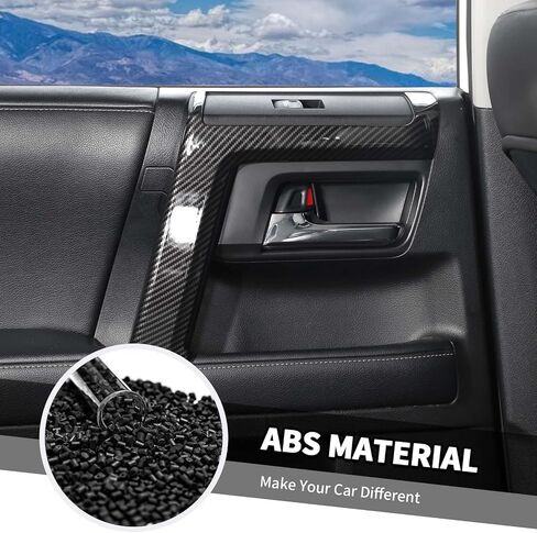 Jimen Fit for Toyota 4Runner 2010-2019, 8PCS Interior Trim Kits - Navigation Panel, Gear Shift Cover, AC Climate Control Panel, Inner Door Handle Trim (Carbon Fiber) in Saudi Arabia