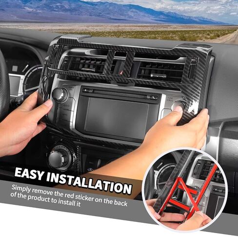 Jimen Fit for Toyota 4Runner 2010-2019, 8PCS Interior Trim Kits - Navigation Panel, Gear Shift Cover, AC Climate Control Panel, Inner Door Handle Trim (Carbon Fiber) in Saudi Arabia