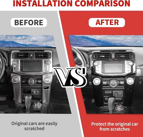 Jimen Fit for Toyota 4Runner 2010-2019, 8PCS Interior Trim Kits - Navigation Panel, Gear Shift Cover, AC Climate Control Panel, Inner Door Handle Trim (Carbon Fiber) in Saudi Arabia