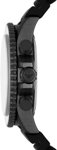 ساعة إمبوريو أرماني للرجال كرونوغراف سيليكون أسود (موديل: AR11515) in Kuwait