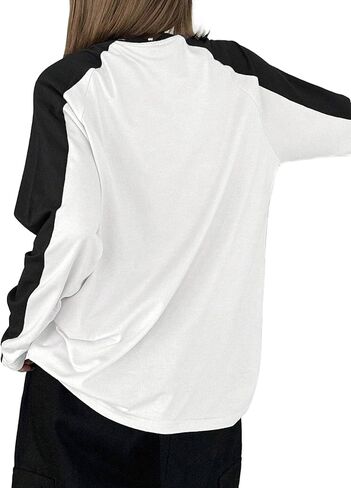 Avanova Women Star Graphic Raglan Long Sleeve Tee Shirt Color Block Loose Top in Saudi Arabia