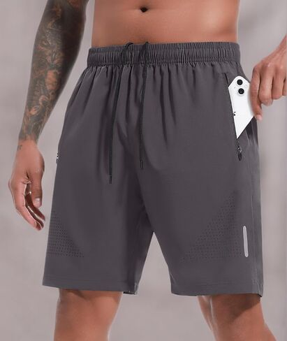 شورت رياضي للرجال مقاس 7 بوصات شورت رياضي قصير سريع الجفاف للجري خفيف الوزن مع جيوب in Kuwait