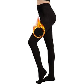 Fleece Lined Tights for Women, Warm Thermal Opaque Leggings, Winter Soft Thick Pantyhose