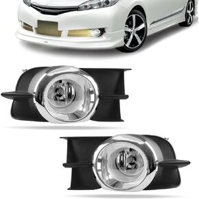 DLAA Fog Lights For Toyota Wish 2009 2010 2011 2012 Front Fog Lamps Kit Car Styling Spot Light With Cables and Switch, Clear Lens - 1 Pair