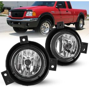 Fog Lights for FORD Ranger 2001-2003 with Bulbs H10 12V 42W Bumper Driving Lamps Replacement -1 Pair (Clear Lens)