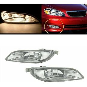 Pair Bumper Halogen Fog Light Driving Lamps RH LH Compatible for 05 06 07 08 COROLLA 02 03 04 CAMRY 81220-AA010,81210-AA010, TO2593106,TO2592106