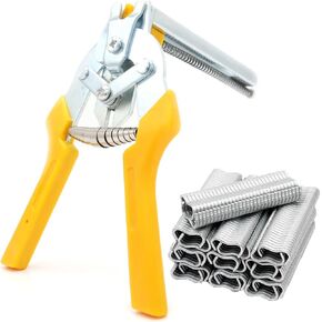 Type M Hog Nail Ring Pliers Kit with 2400pcs M Clips for Fence Fastening, Upholstery Installation, Animal Cages