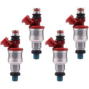 Fuel Injectors ECCPP 4pcs High Performance Red Sliver 2 Hole Fuel Injector Kits 23250-35040 for 1989 1990 1991 1992 1993 1994 1995 Toyota 4Runner Toyota Pickup