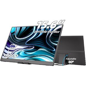 FMC Portable Monitor, 15.6" 1080P Gaming Monitor, Ultra-Slim HDR IPS Computer Display, USB-C HDMI Screen Extender with Smart Cover for Laptop PC Phone Mac Xbox PS4/5 Switch