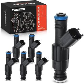 A-Premium Fuel Injectors Compatible with Chevrolet Equinox 2005-2009 V6 3.4L & Pontiac Torrent 2006-2009 V6 3.4L, Set of 6, Replace# 0280156182