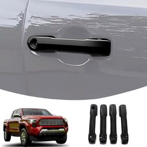 Lcojicep Car Exterior Door Handle Protector Trim Frame Cover Compatible with Tacoma 2024 2025, ABS Door Handle Cover,Car Door Handle Cover Frame Trim Accessories (Piano Black)